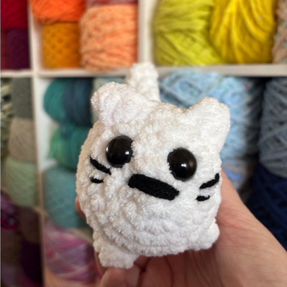 Handmade Crochet mini loaf cat plush